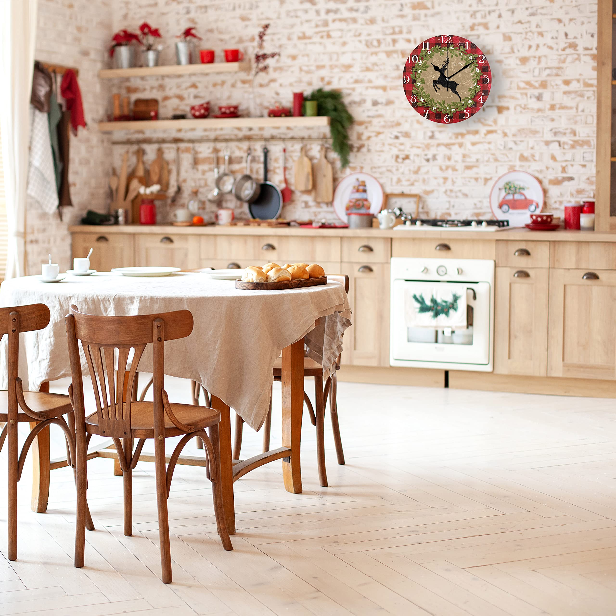 Amazon.co.jp: クリスマスクロック トナカイの角 壁掛け時計